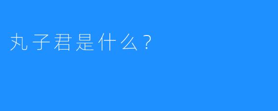 丸子君是什么？
