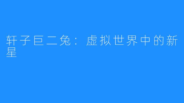 轩子巨二兔:虚拟世界中的新星