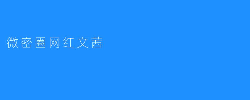 微密圈网红文茜