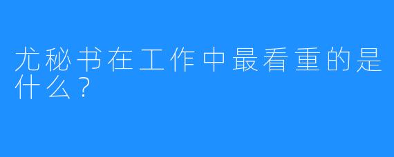 尤秘书在工作中最看重的是什么？