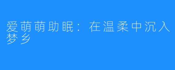 爱萌萌助眠：在温柔中沉入梦乡